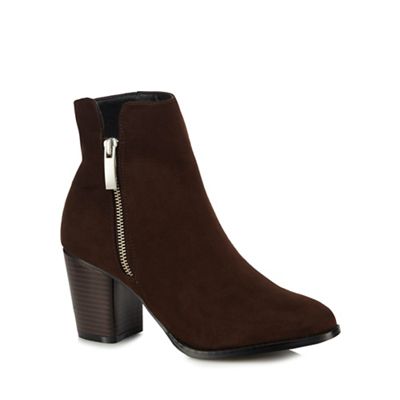 Brown 'Bella' high ankle boots